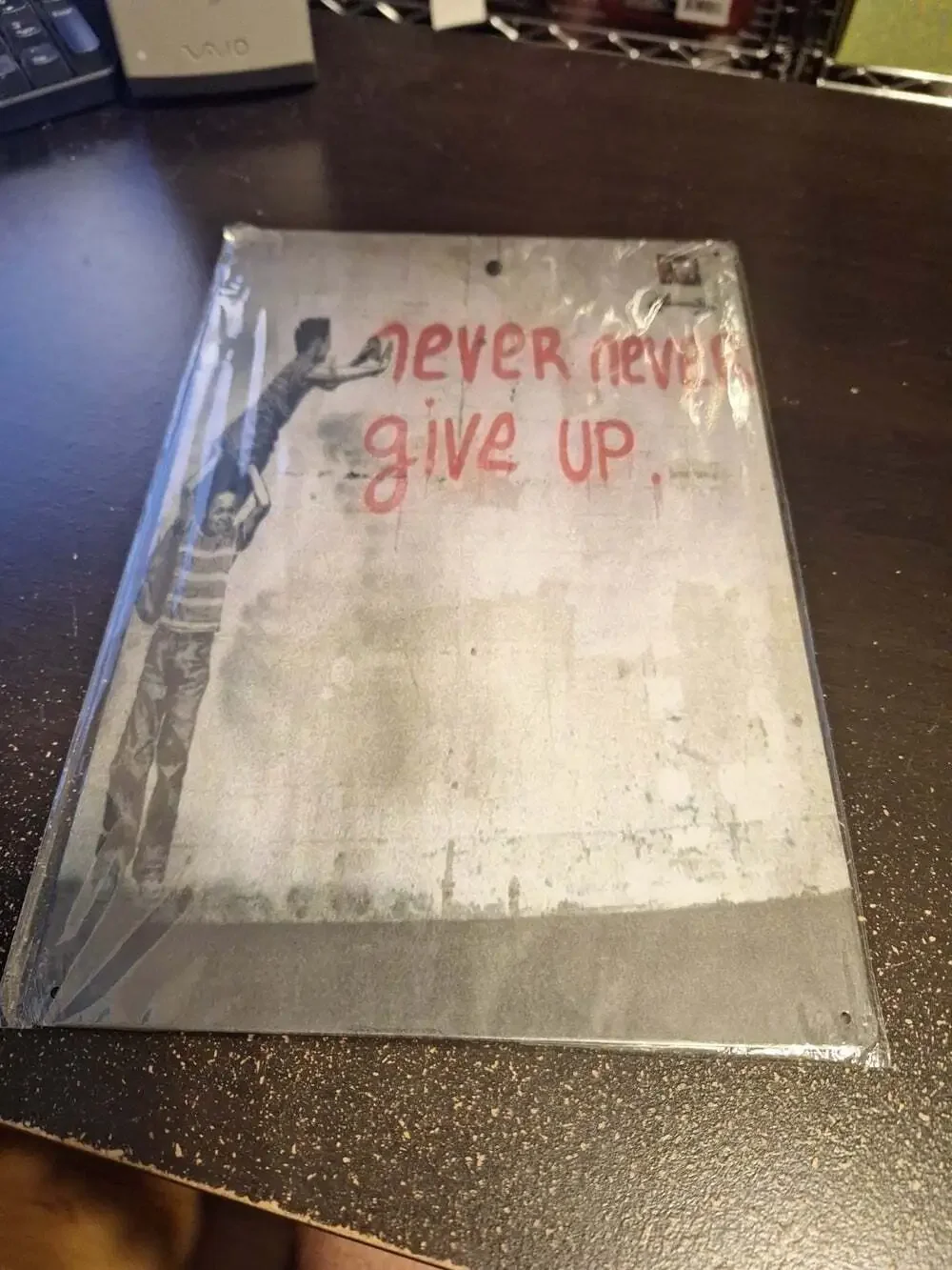 Banksy Never Never Give Up Metal Tin Sign 8